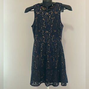 Banana Republic Black and Tan Halter Mini Dress